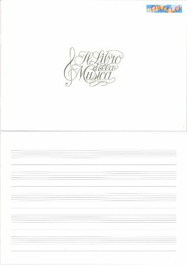 CARTONAGGIO LEGATORIA - Interno di diario Libro di musica (pentagramma) 24x17 cm