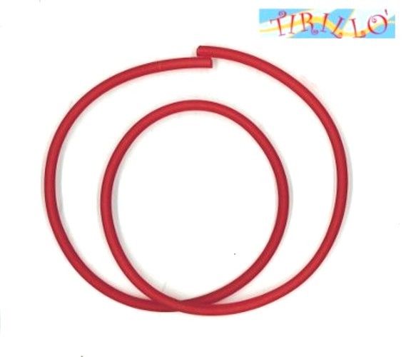 BIGIOTTERIA PERLINE - 150 cm cavetto di caucciù forato 4 mm - Rosso