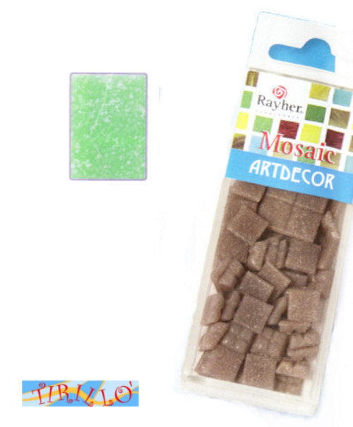 MOSAICO -1 conf. tessere vetro 1x1cm- 310 pezzi - verde chiaro