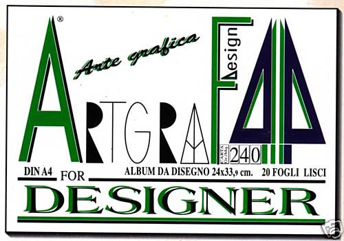 DISEGNO 4 pz Album da disegno Artgraf da 10 fogli riquadrati cm 34 x 48 140g/mq