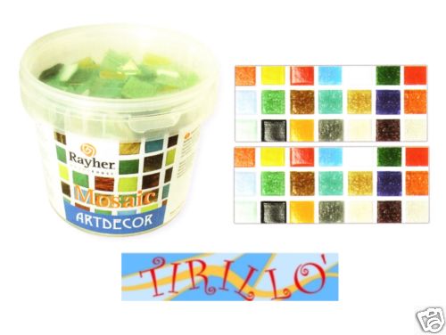 MOSAICO - 325 tessere di vetro colorato - cm2x2 circa