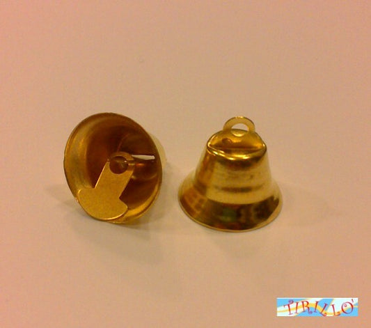 NATALE DECORAZIONE - 40 campane piccole in metallo color oro - 16 mm
