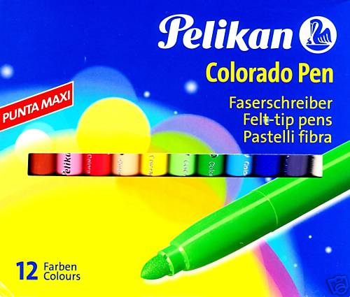 CARTOLERIA - 12 pennarelli Pelikan Colorado Pen - punta maxi