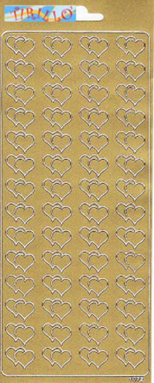 SCRAPBOOKING BULLET JOURNAL - 2 fogli di adesivi stickers decorativi oro - Cuori
