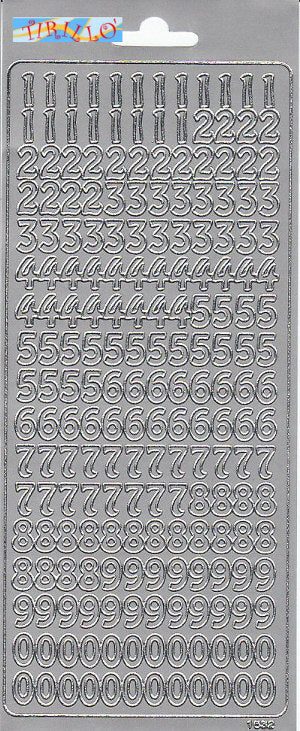 SCRAPBOOKING BULLET JOURNAL - 2 fogli adesivi decorativi - numeri argento