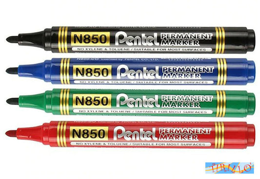 Set 4 pennarelli marker permanenti indelebili Pentel - punta tonda 2 mm
