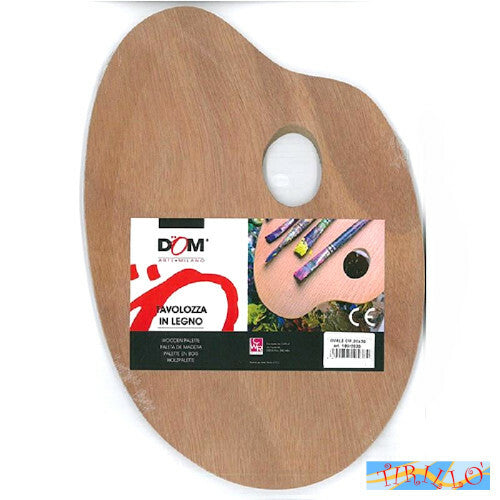 DISEGNO PITTURA - Tavolozza per pittura ovale in legno 25X30 cm