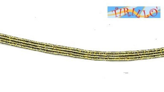 MERCERIA - 10 metri nastro piattina elastica oro - altezza 3 millimetri