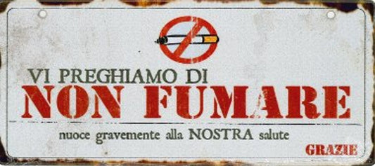 GADGETS - Targa decorativa in alluminio - Non fumare