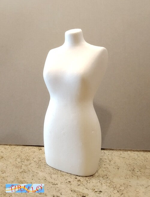 PATCHWORK DECOUPAGE - Busto femminile in polistirolo - 25 cm