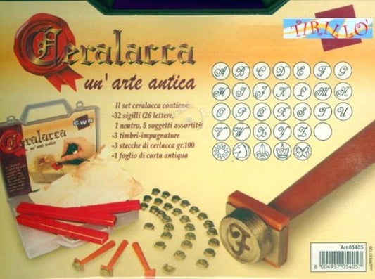 CARTOLERIA CERALACCA -  Kit valigetta Ceralacca con sigilli lettere iniziali