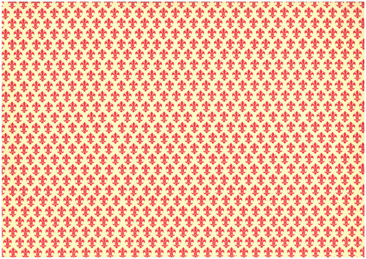 2 fogli carta découpage/cartonaggio legatoria 50x70 cm - Giglio rosso