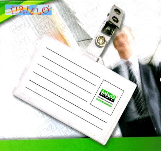 CARTOLERIA UFFICIO - 10 porta badge in pvc rigidi con clip