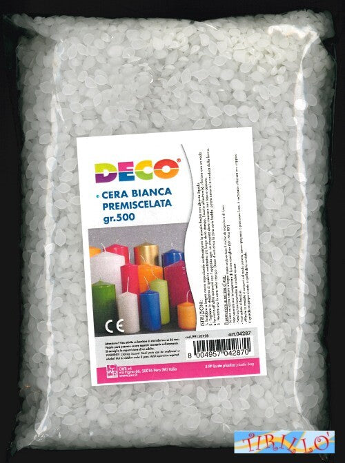 CANDELE -  Cera bianca in lenticchie per candele - 500 gr