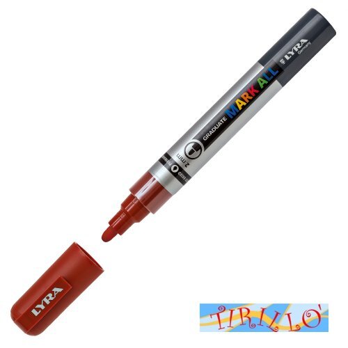 Pennarello marker ad acqua indelebile permanente Lyra Mark All - Marrone