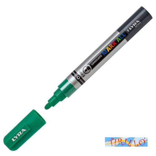 Pennarello marker ad acqua indelebile permanente Lyra Mark All - Verde