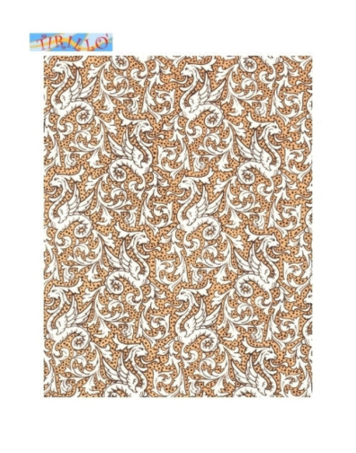 2 fogli carta legatoria cartonaggio 50x70 cm - Raffaellesca beige