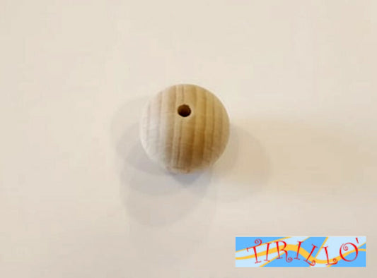 BIGIOTTERIA LEGNO - 30 palline perle di legno forate - 20 mm