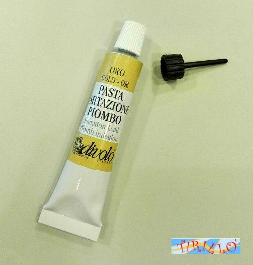 PITTURA SU VETRO - 1 tubetto pasta effetto piombo pittura su vetro 20 ml - Oro