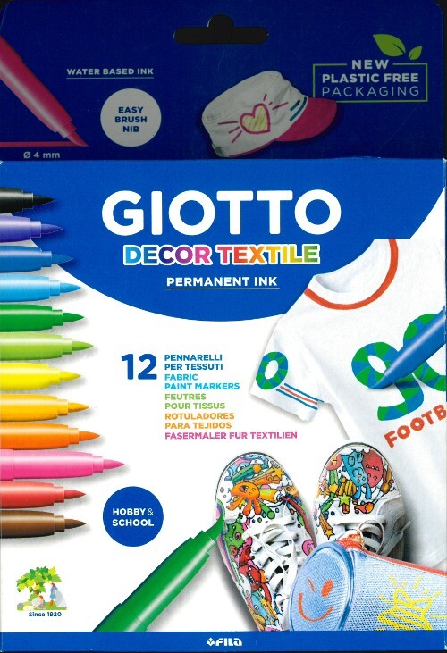 PITTURA SU STOFFA - Pennarelli per stoffa Giotto Decor Textile - scatola da 12
