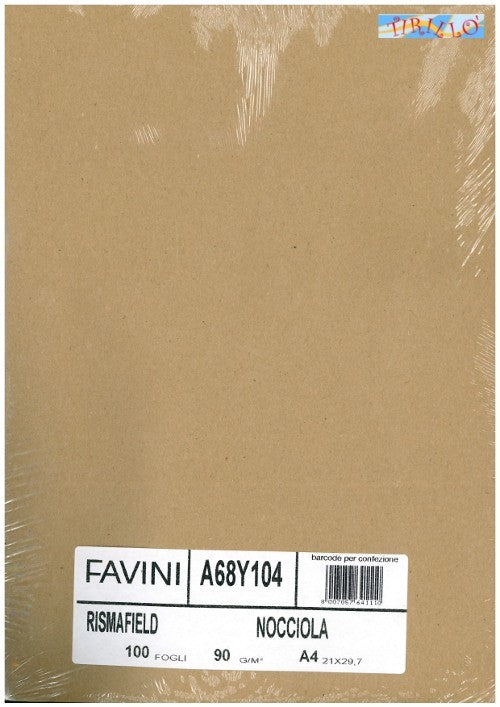 CARTOLERIA -100 fogli carta riciclata Rismafield Favini 90 g A4 - Nocciola