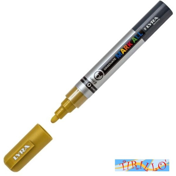 Pennarello marker ad acqua indelebile permanente Lyra Mark All - Oro