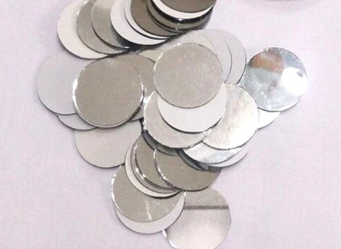 MOSAICO - Tessere mosaico specchio rotonde autoadesive 15 mm - 60 pezzi