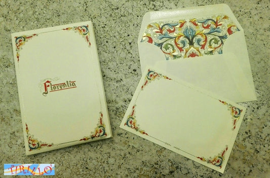 PARTECIPAZIONI AUGURI - Taschetta 10 buste e 10 biglietti Florentia 9x14cm