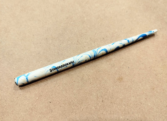 CALLIGRAFIA - Portapennino cannuccia in legno per calligrafia - Marmorizzato blu