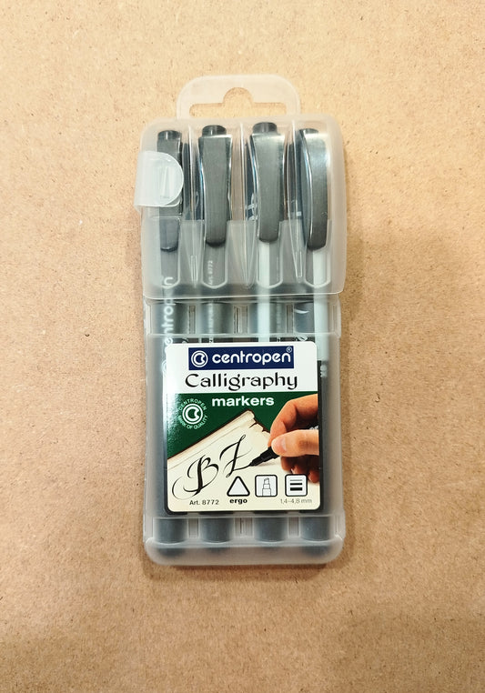 Set 4 pennarelli marker per calligrafia - Nero