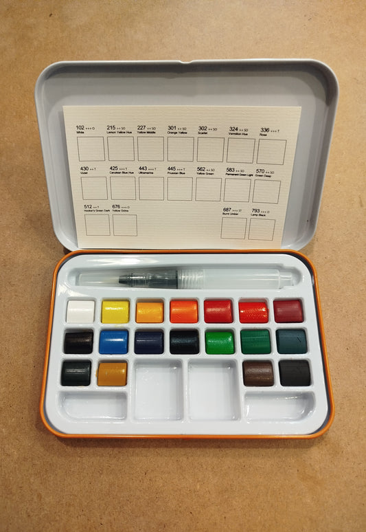 Set acquerelli 18 colori + pennello water brush - Classic