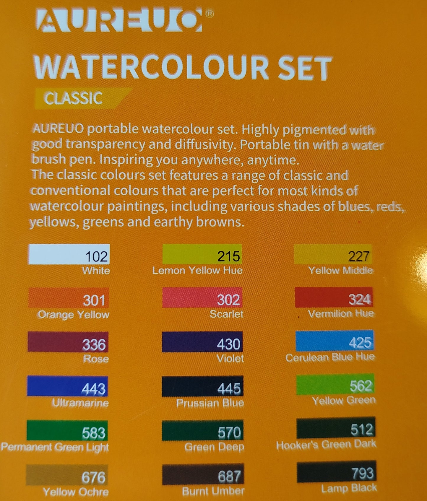 Set acquerelli 18 colori + pennello water brush - Classic