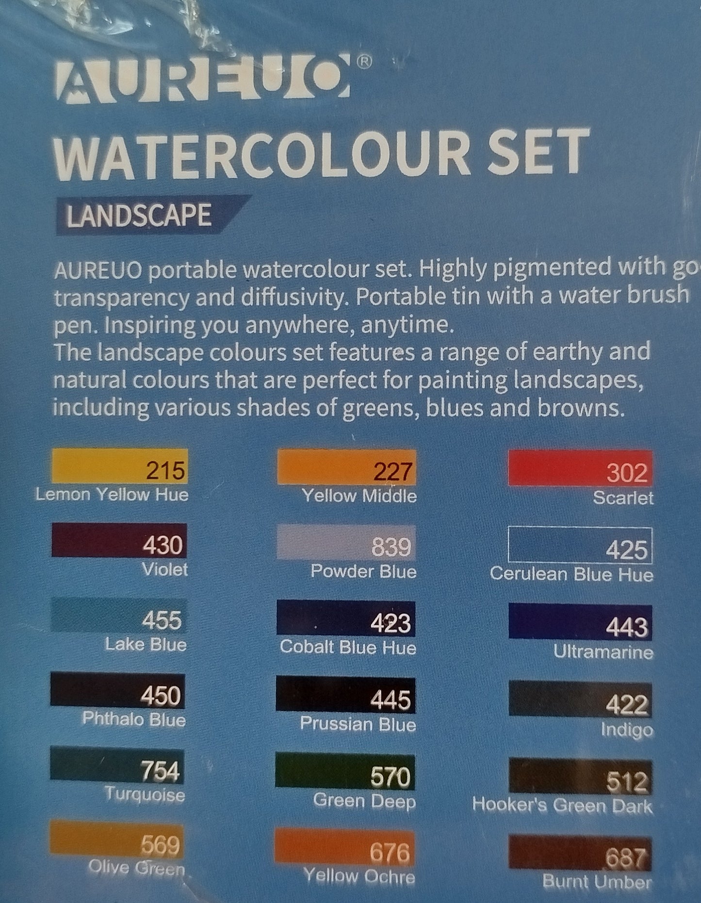 Set acquerelli 18 colori + pennello water brush - Paesaggio