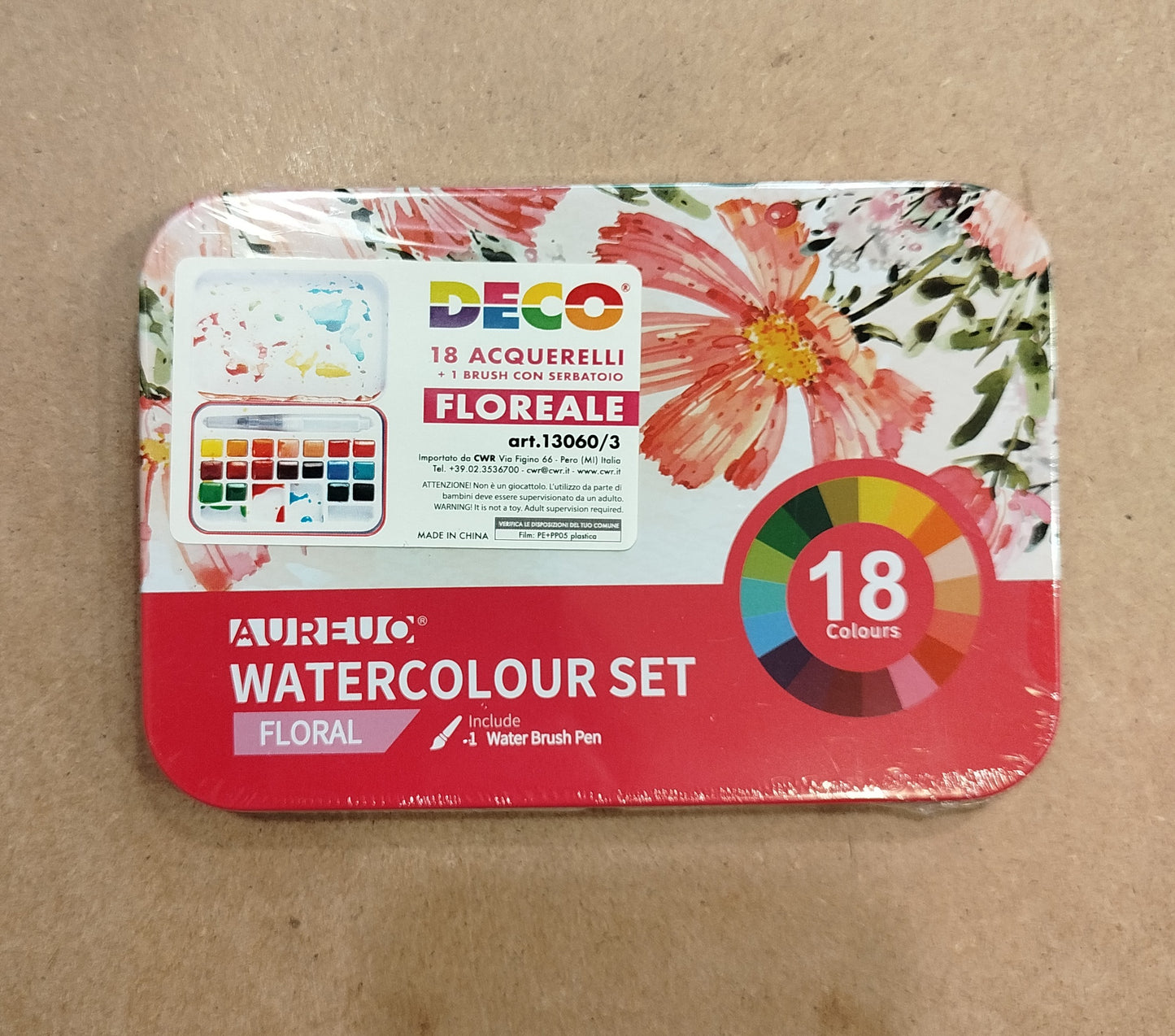 Set acquerelli 18 colori + pennello water brush - Floreale
