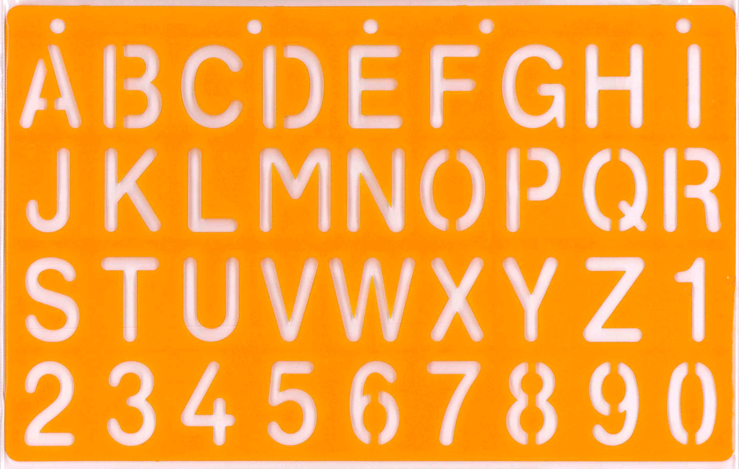 Normografo stencil in plastica lettere e numeri ARIAL ROUNDED