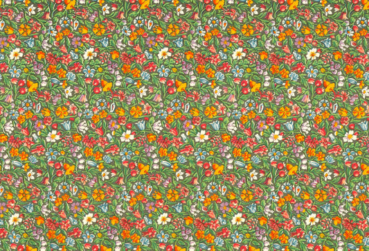 2 fogli carta legatoria découpage e cartonaggio 50x70 cm - Floreale colorato